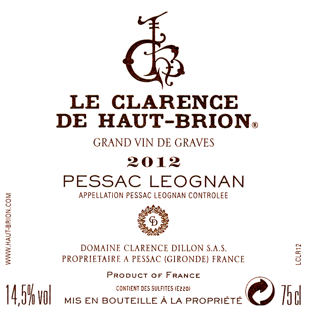 Le Clarence De Haut - Brion Grand Vin De Graves