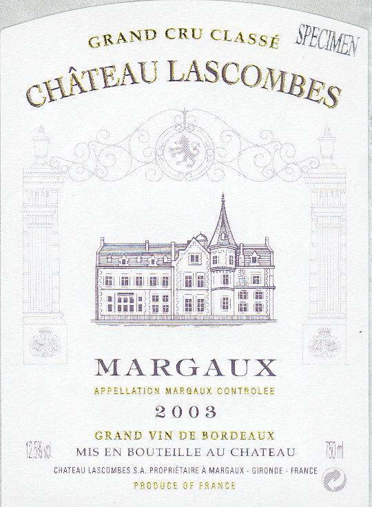 Château Lascombes Grand Vin De Bordeaux
