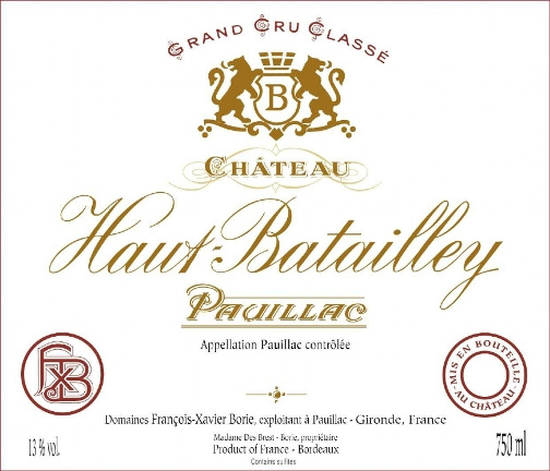 Haut Batailley Aoc Pauillac Red Wine