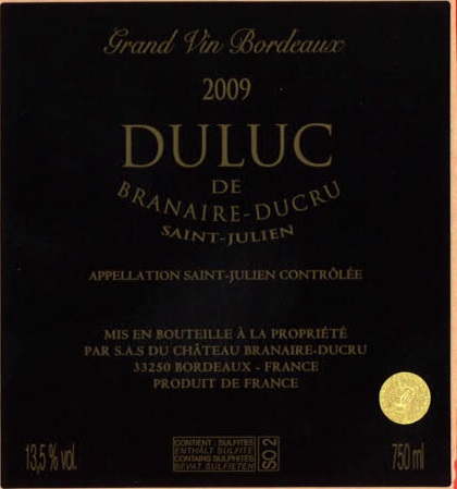 Duluc Branaire - Ducru De Saint - Julien