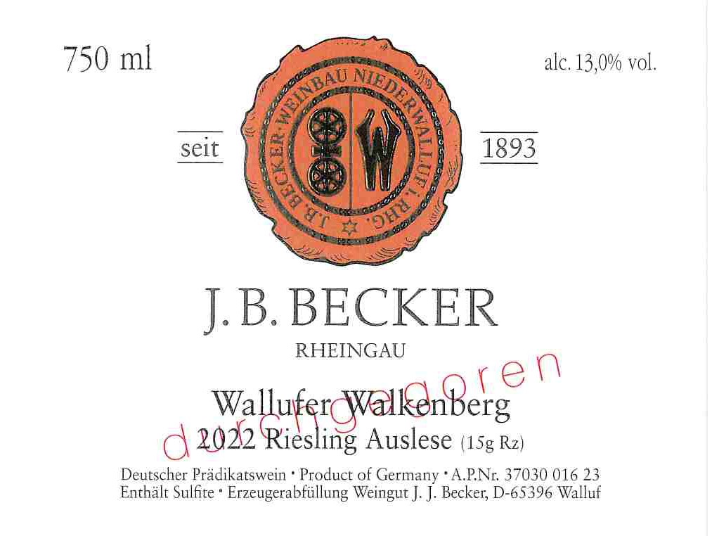 Wallufer Walkenberg Auslese Durchgegoren