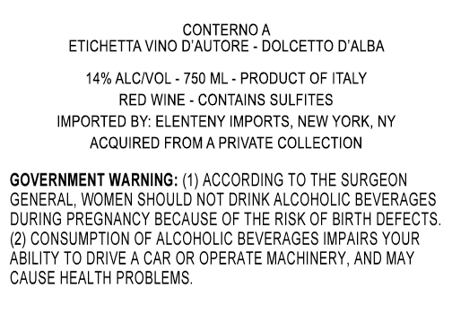 A Etichetta Vino D'autore