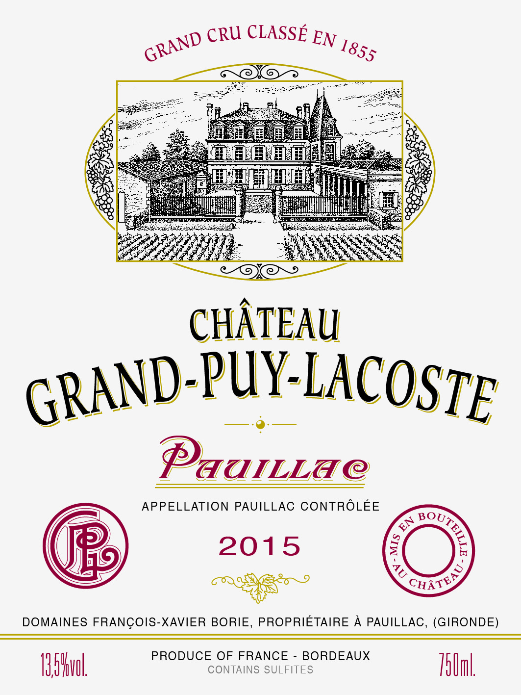 Chateau Grand Puy Lacoste Pauillac Red Bordeaux Wine