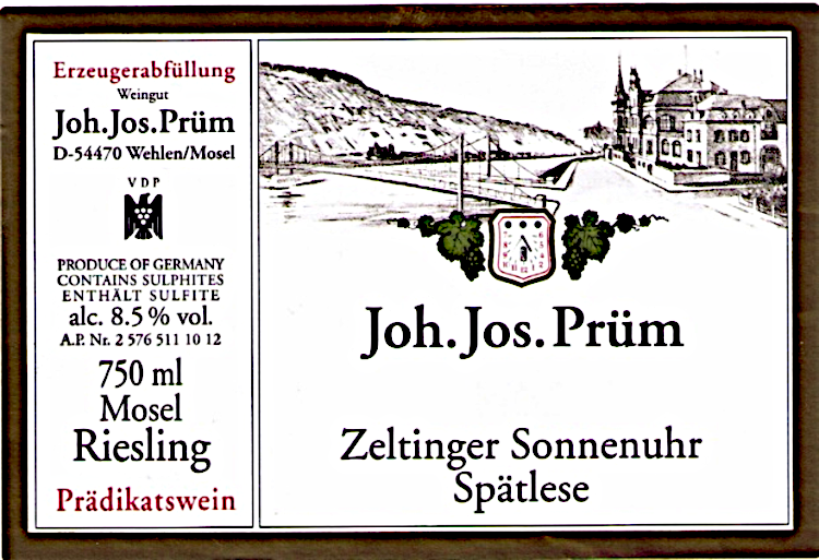 Mosel Riesling Prädikatswein Zeltinger Sonnenuhr Spätlese