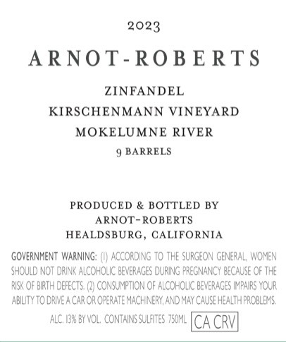 Zinfandel Kirschenmann Vineyard