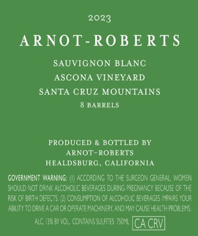 Sauvignon Blanc Ascona Vineyard