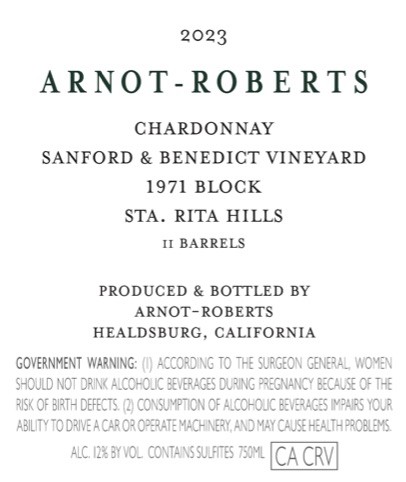Chardonnay Sanford & Benedict Vineyard 1971 Block