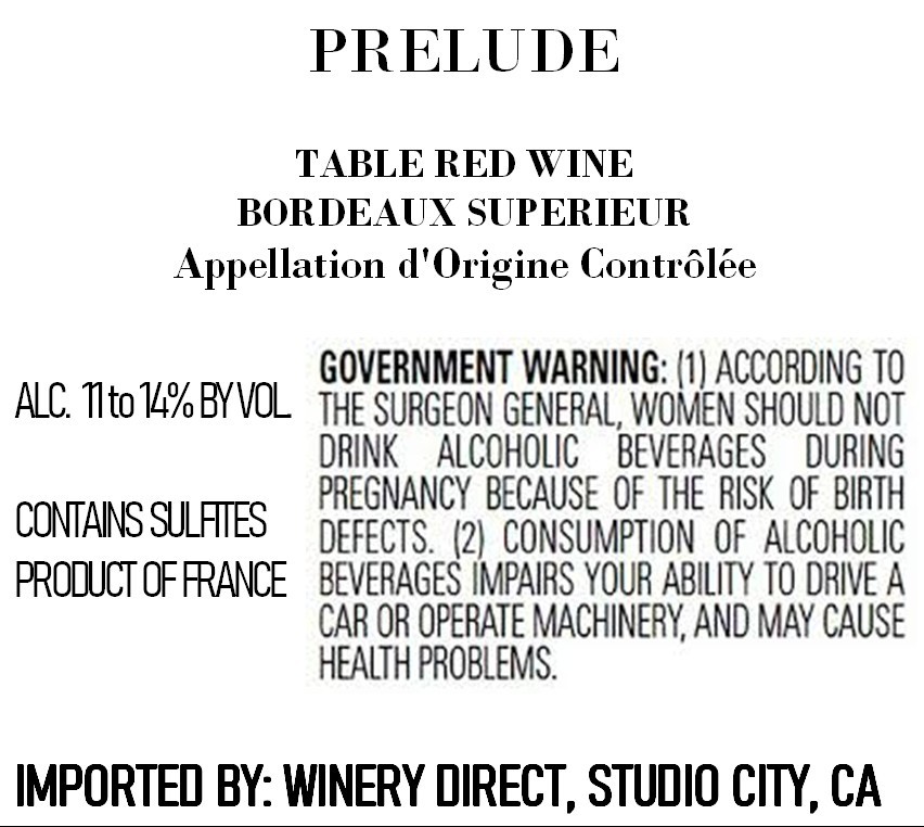 Prelude Table Red Wine