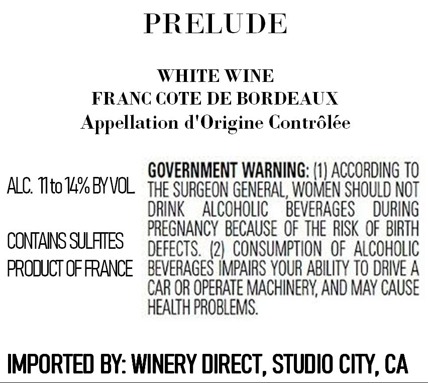 Prelude White Wine Franc