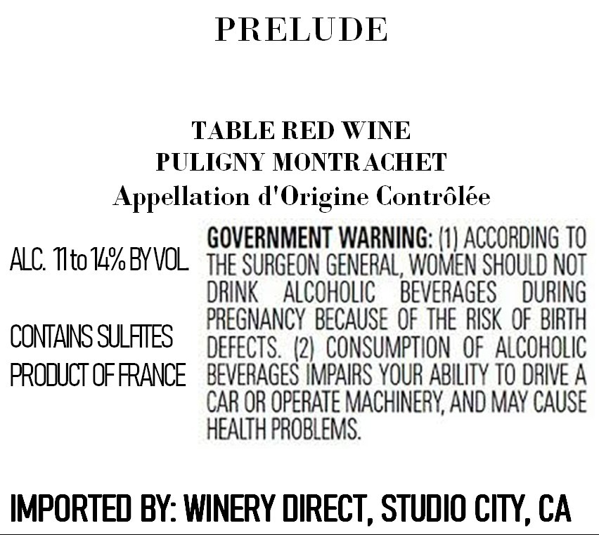 Prelude Table Red Wine