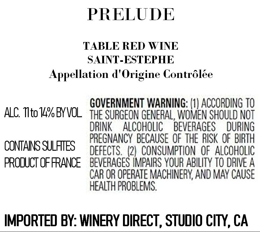 Prelude Table Red Wine