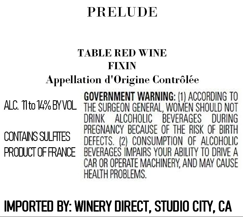 Prelude Table Red Wine