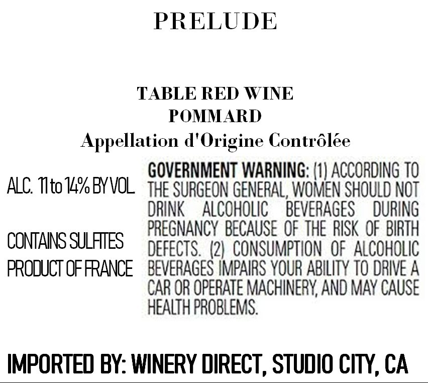 Prelude Table Red Wine