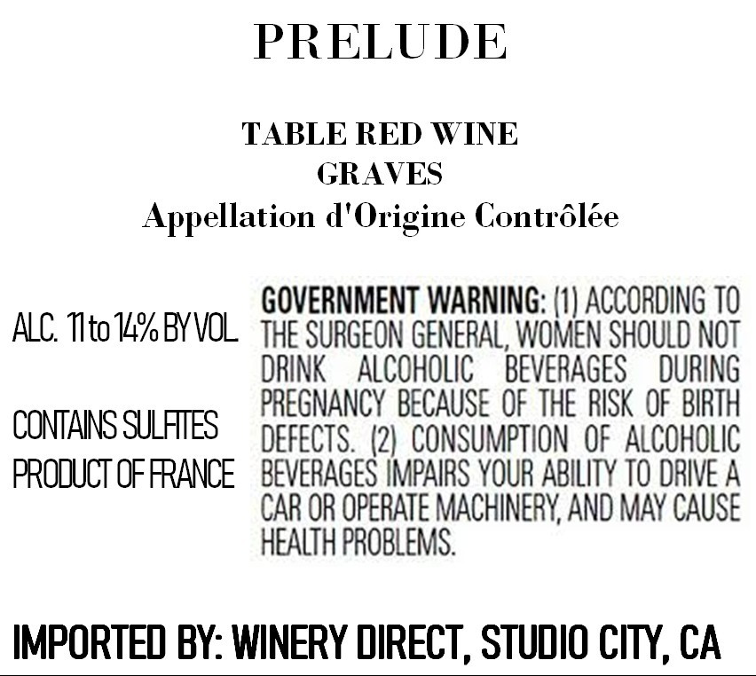 Prelude Table Red Wine