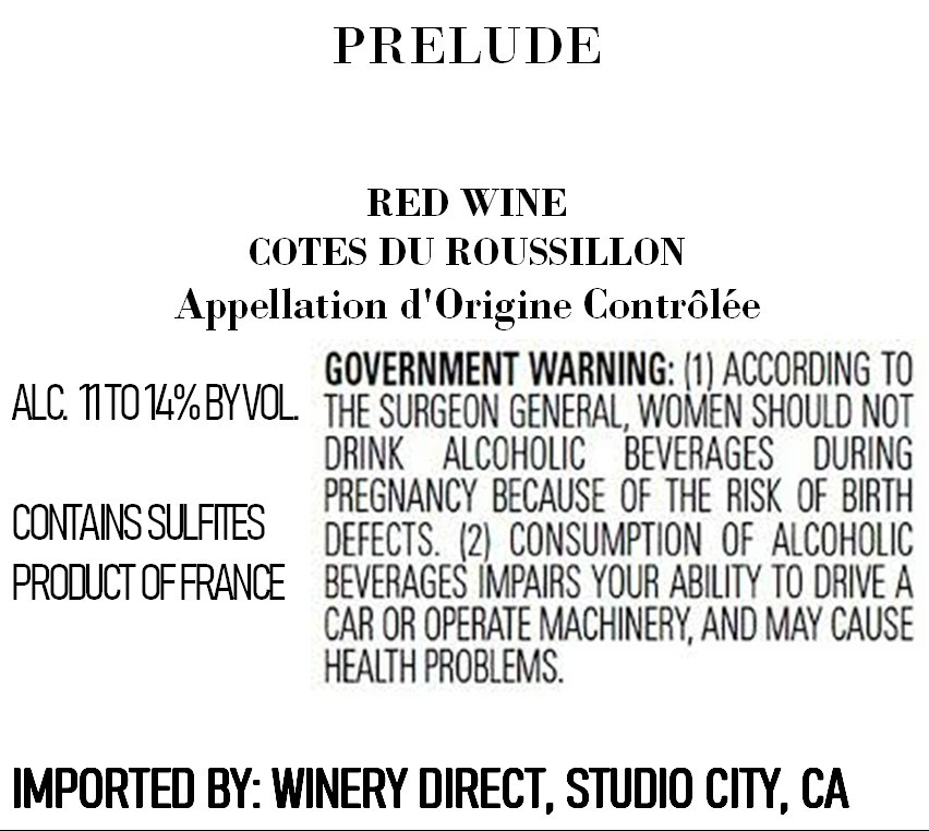 Cotes Du Roussillon Prelude