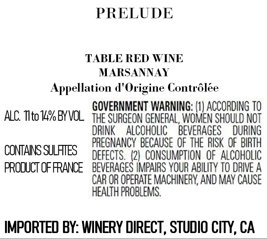 Prelude Table Red Wine