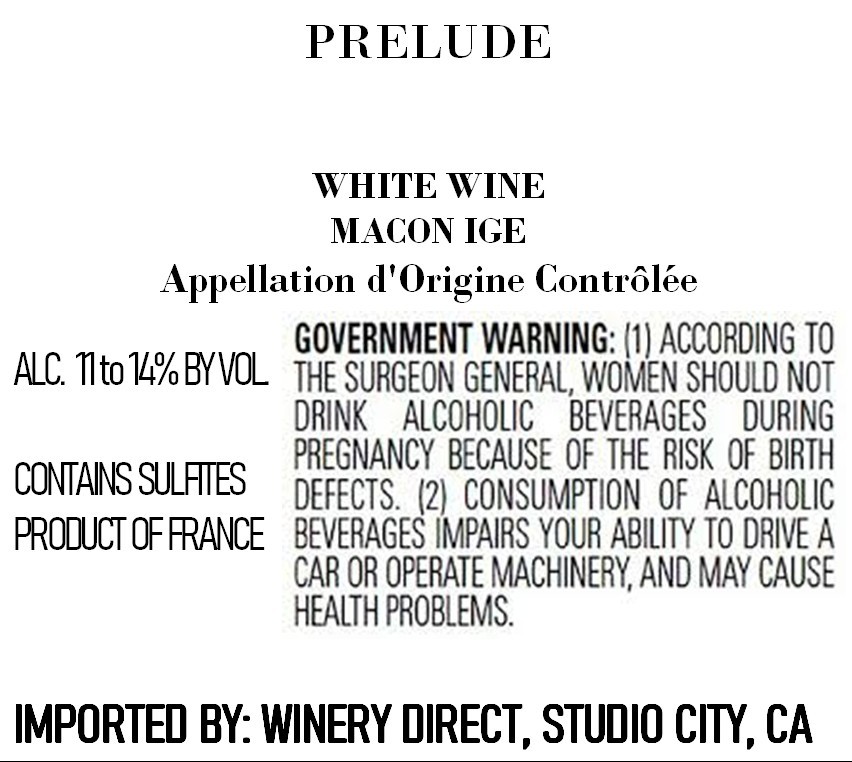 Prelude White Wine Macon Ige