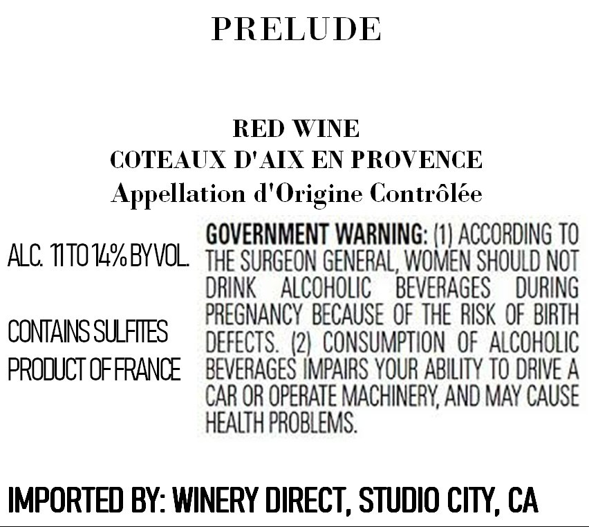 Prelude Red Wine