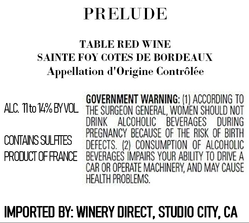 Prelude Red Wine