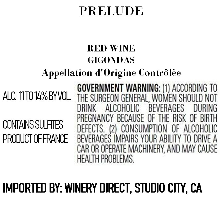 Prelude Red Wine Gigondas