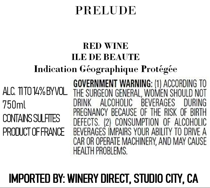 Prelude Red Wine