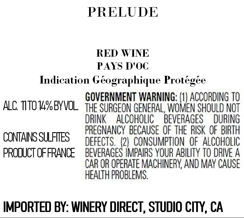 Prelude Red Wine