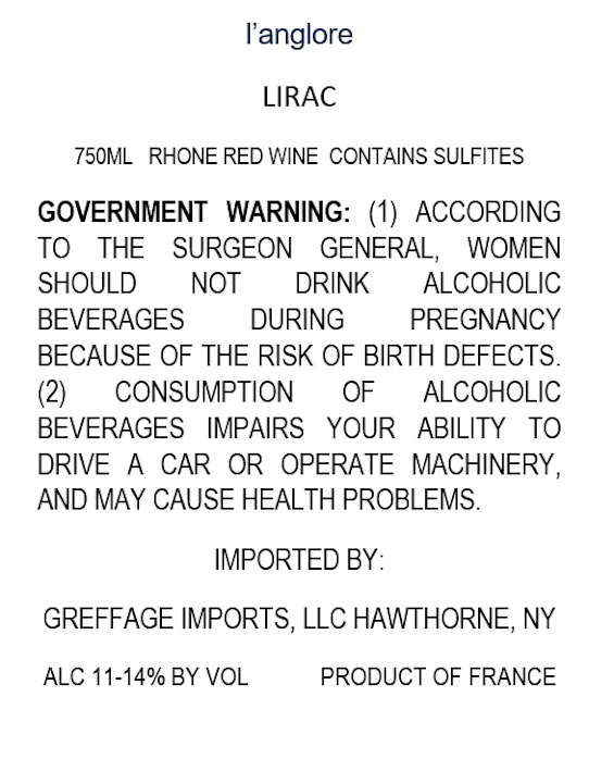 Lirac 750ml Rhone Red Wine