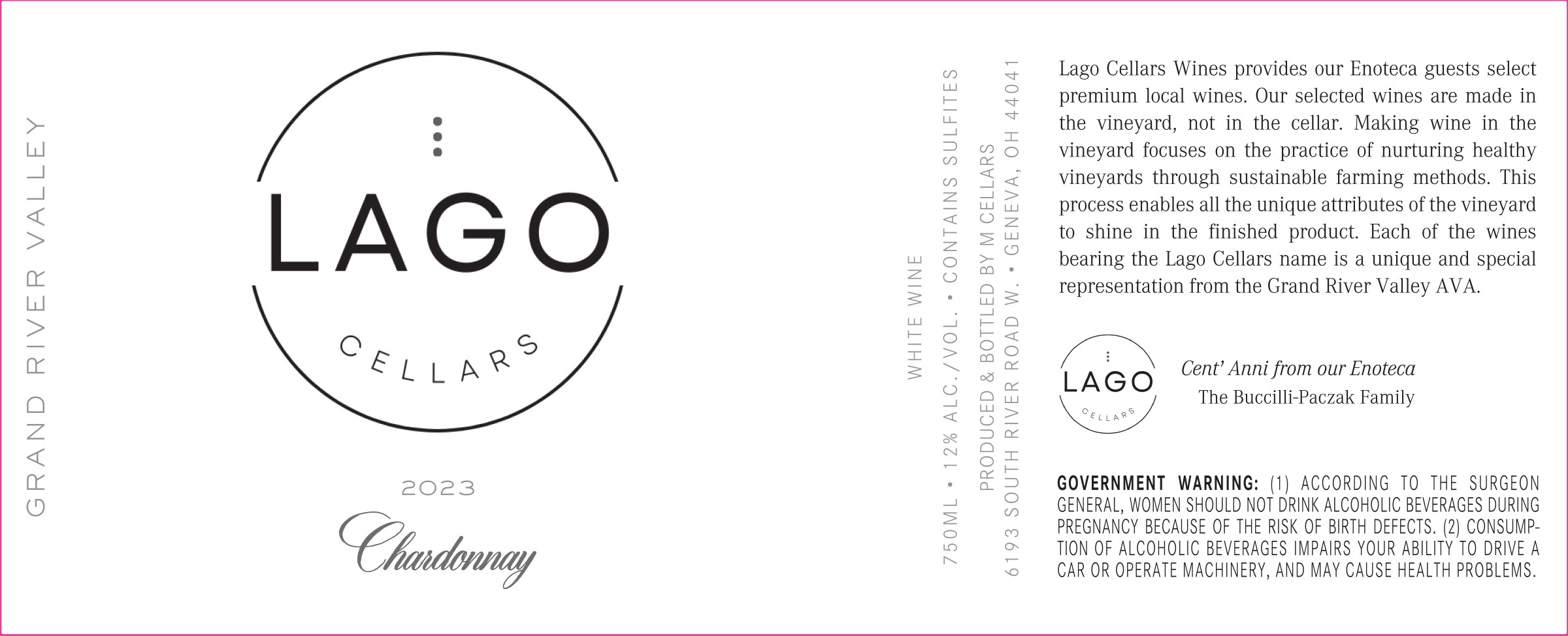 Lago Cellars White Wine