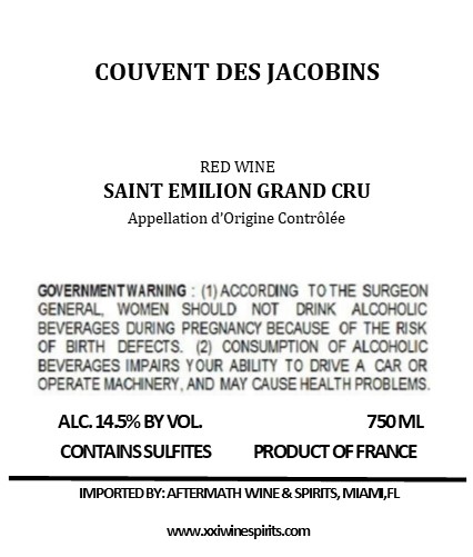 Couvent Des Jacobins Red Wine