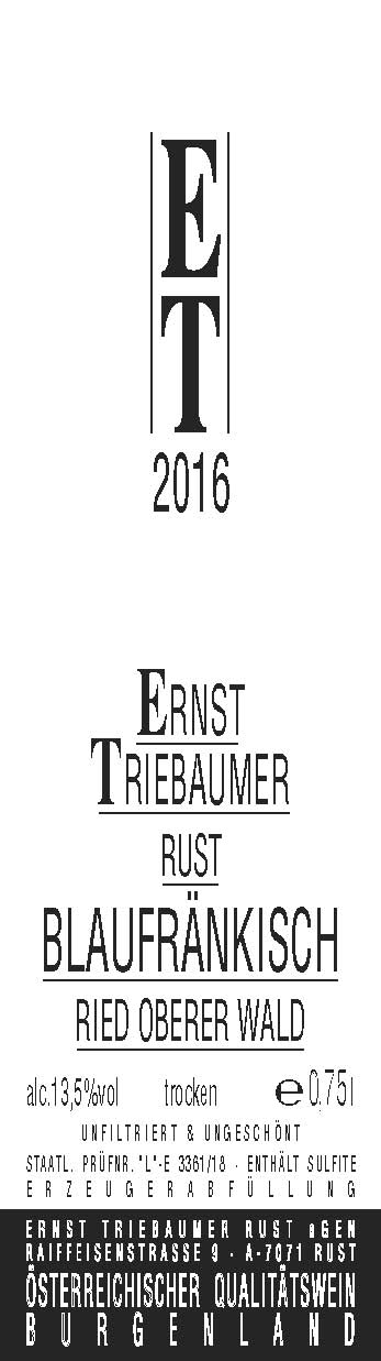 Blaufränkisch Ried Oberer Wald Rust