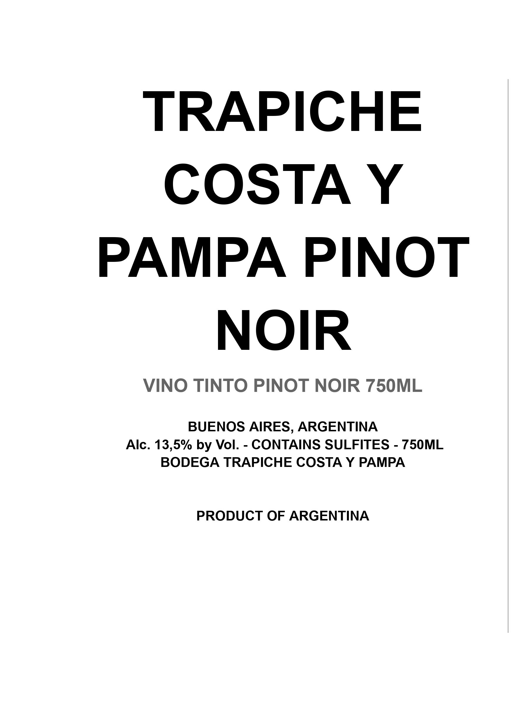 Costa Y Pampa Pinot Noir