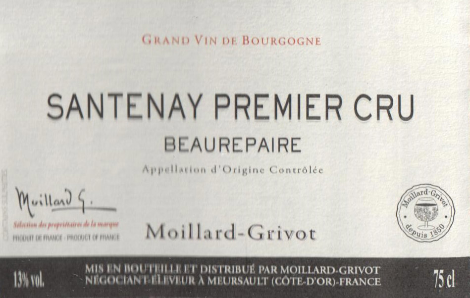 Santenay Premier Cru Beaurepaire