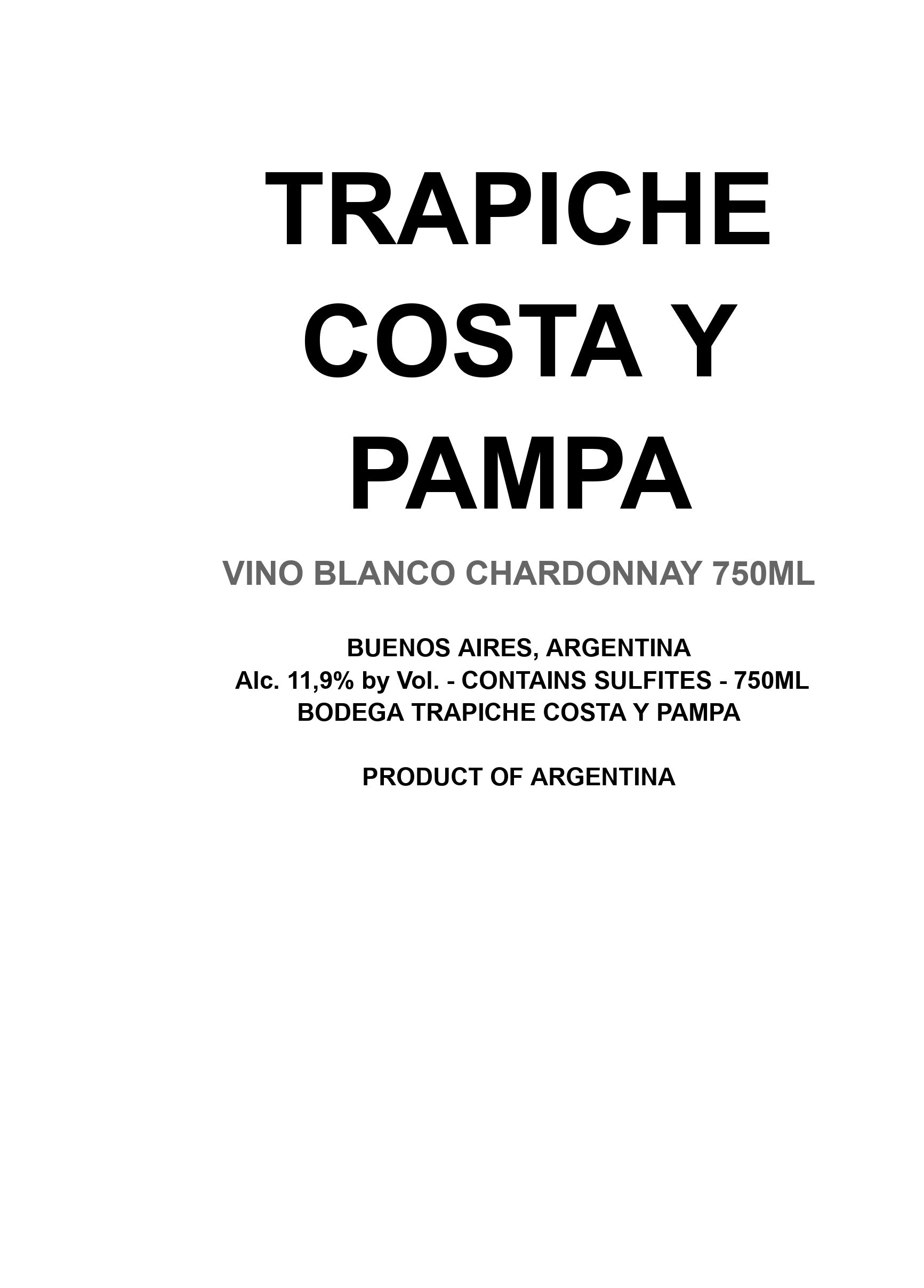 Costa Y Pampa Vino Blanco