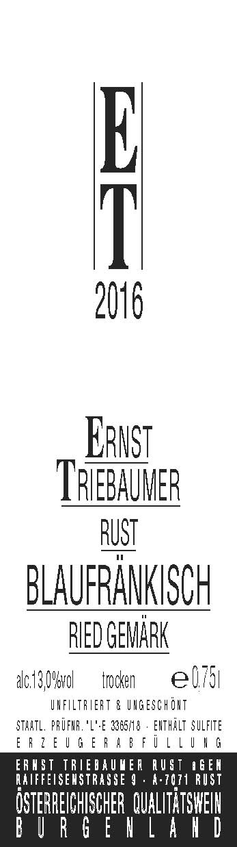 Blaufränkisch Ried Gemark Rust