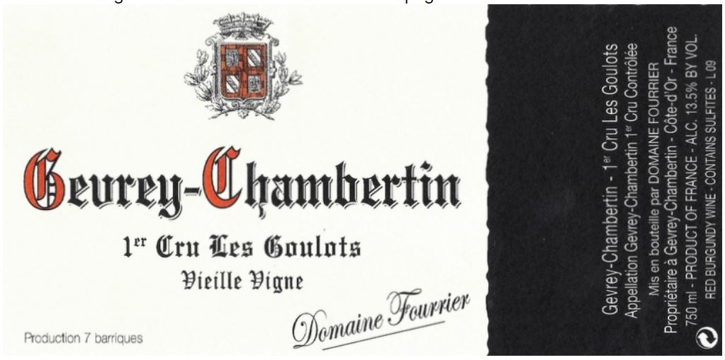 1er Cru Les Goulots Vieille Vigne