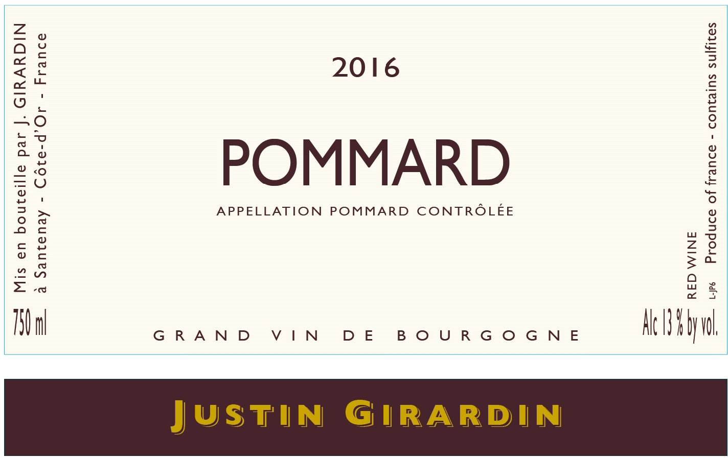 Pommard Grand Vin De Bourgogne