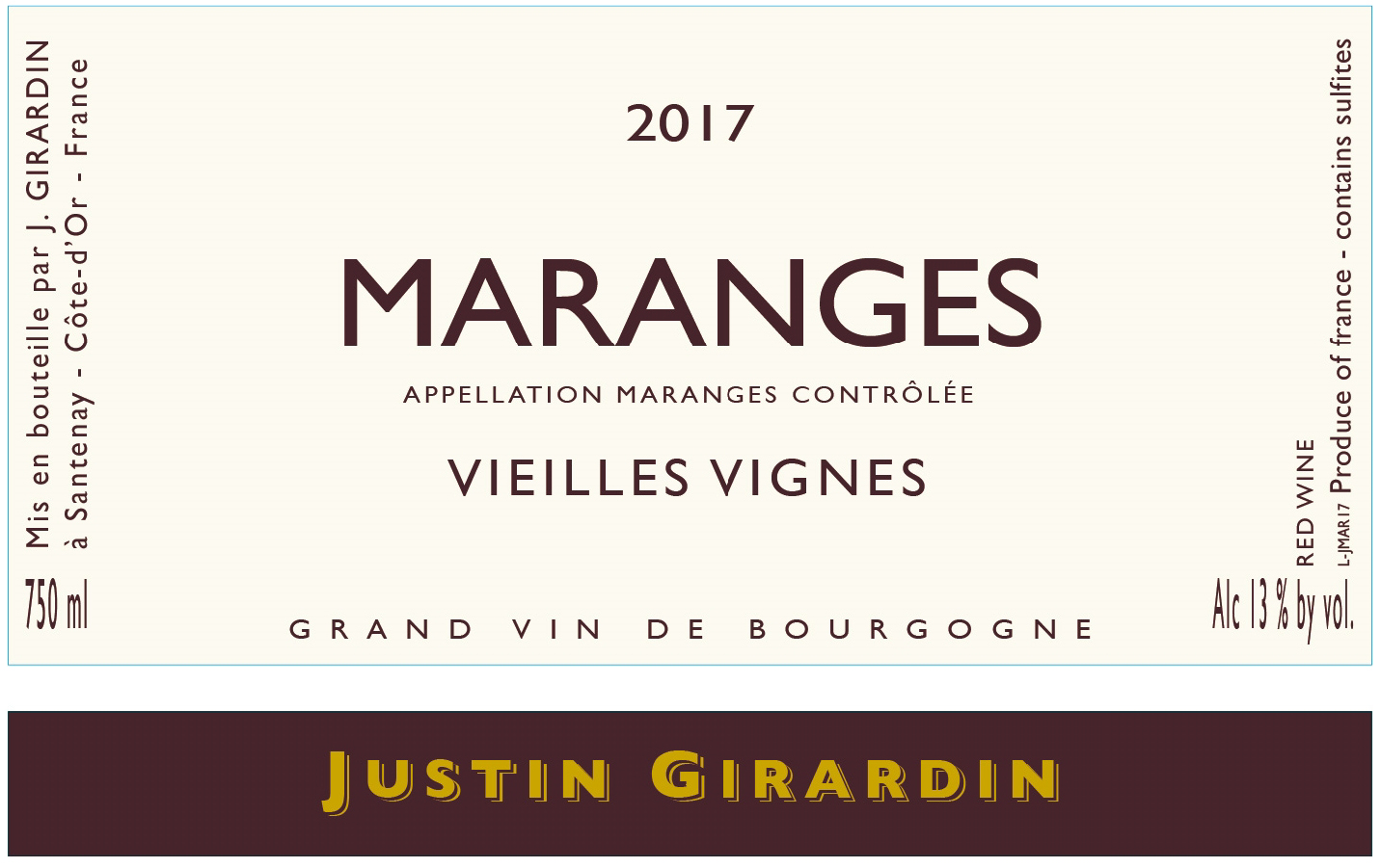 Vieilles Vignes Grand Vin De Bourgogne Maranges