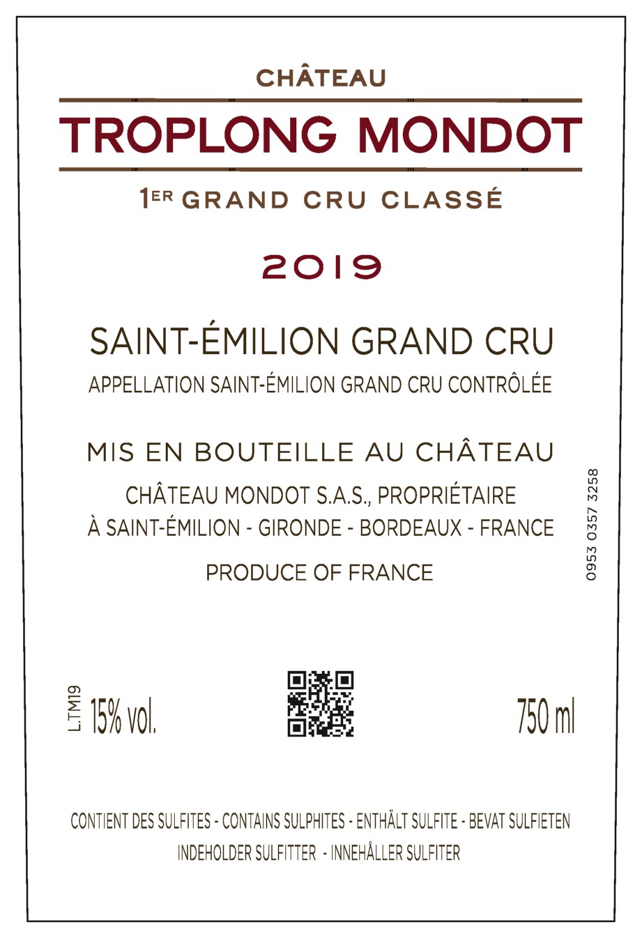 Troplong Mondot 1er Grand Cru Classé