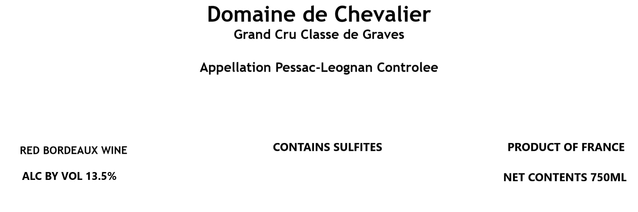 Domaine Grand Cru Classe De Graves De Chevalier
