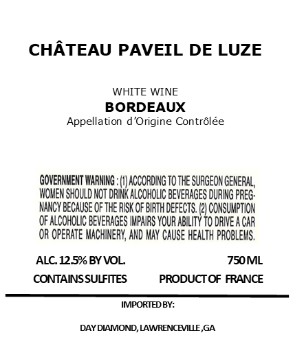 Paveil De Luze White Wine
