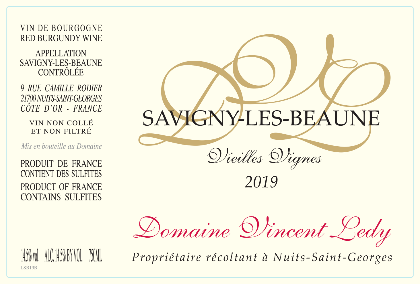 Red Burgundy Wine Savigny - Les - Beaune Vieilles Vignes