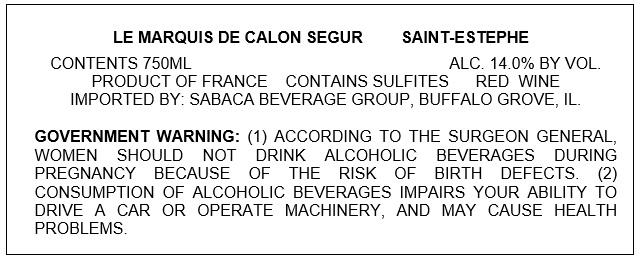 Le Marquis de Calon Segur