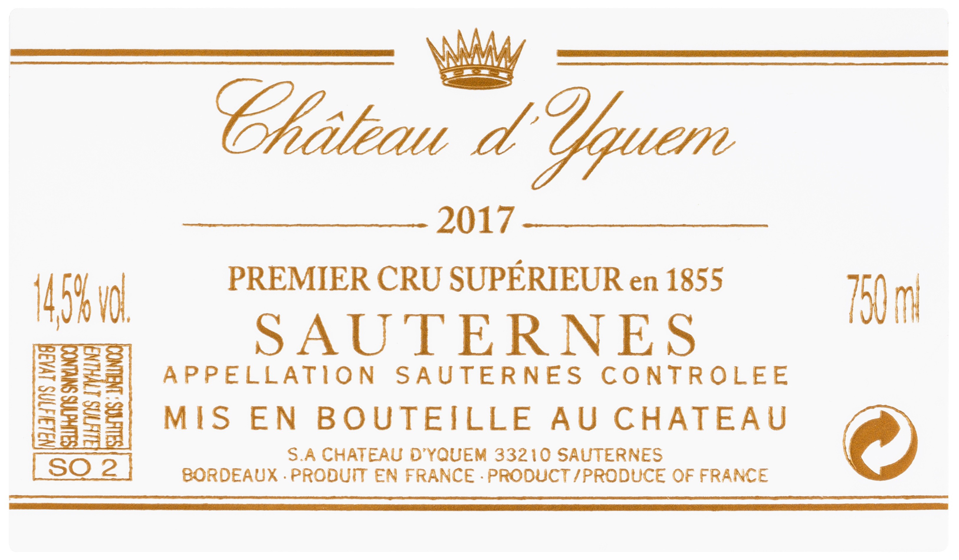 Château D'yquem Premier Cru Supérieur