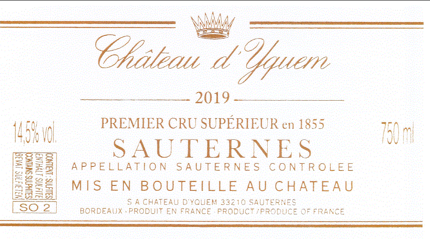 Chateau D'yquem Premier Cru Supérieur