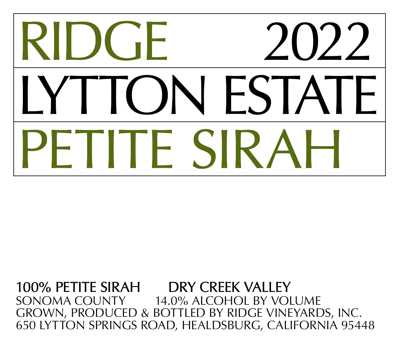 Lytton Estate Petite Sirah