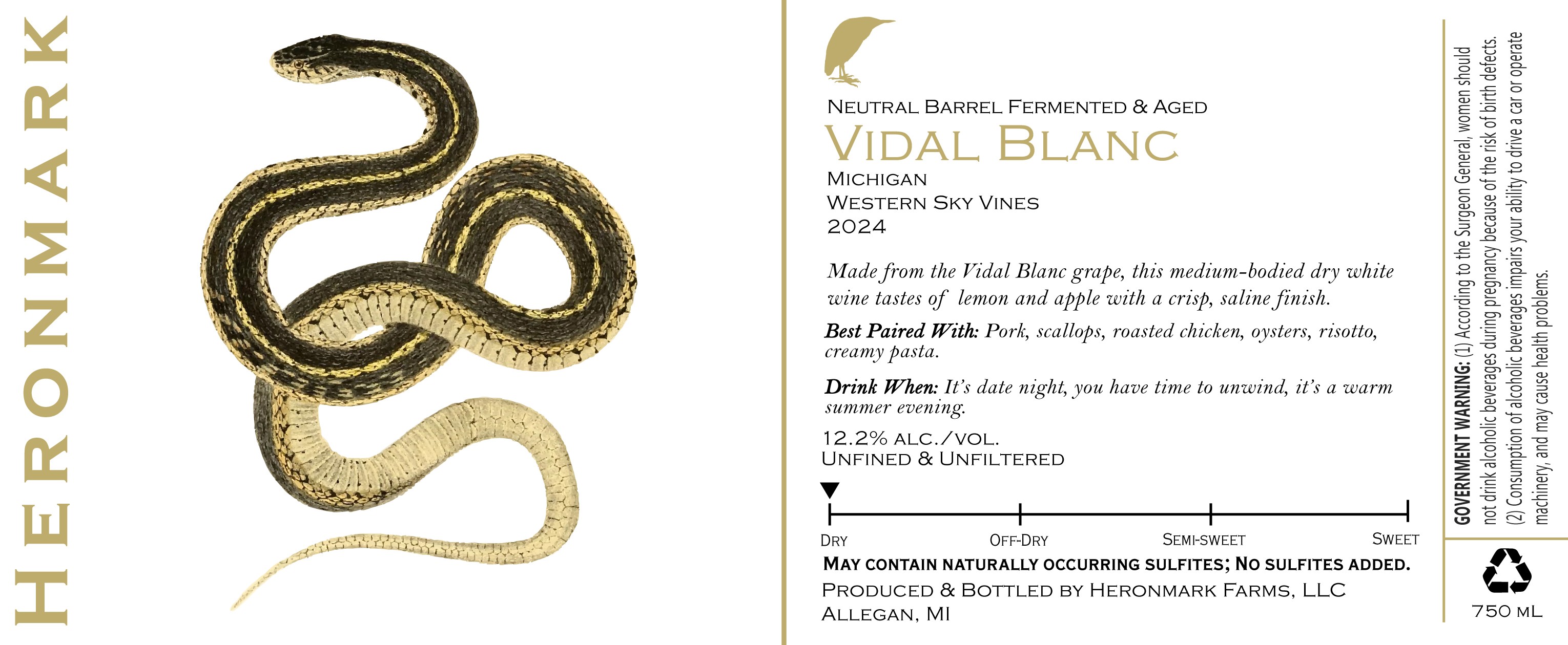 Neutral Barrel Fermented & Aged Vidal Blanc