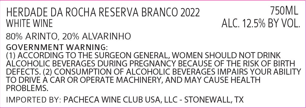 Herdade Da Rocha Reserva Branco