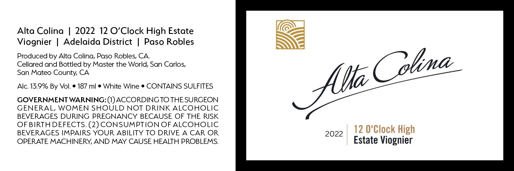 12 O'clock High Estate Viognier