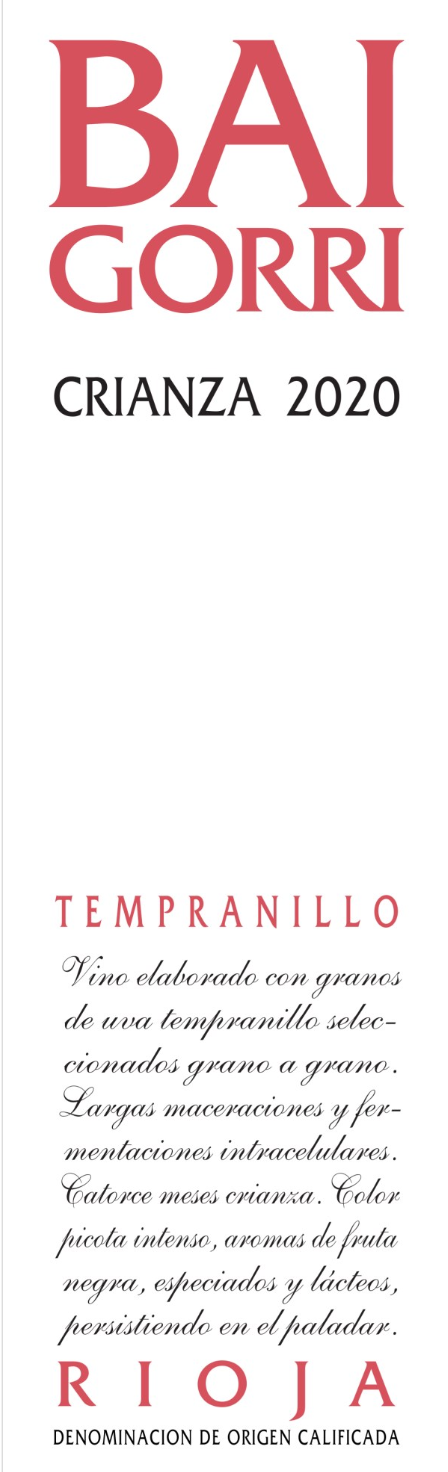 Crianza Tempranillo
