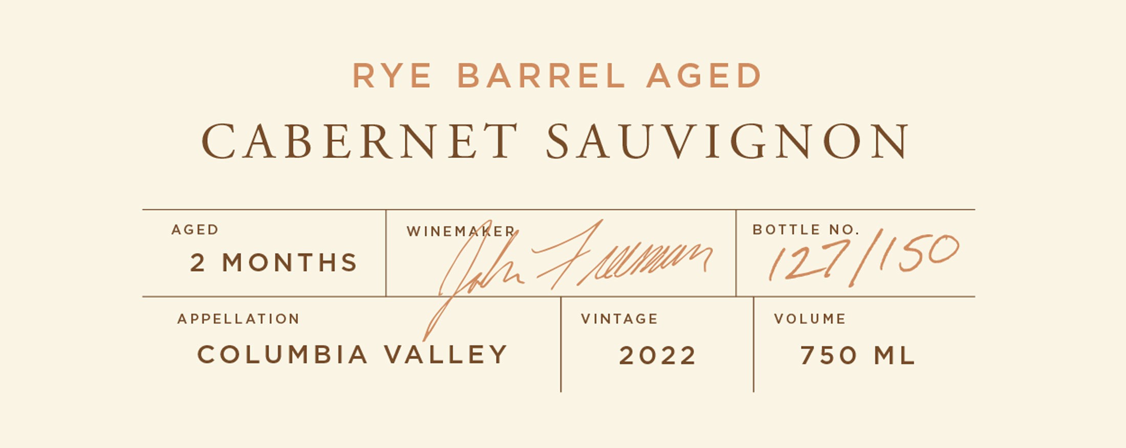 Rye Barrel Aged Cabernet Sauvignon